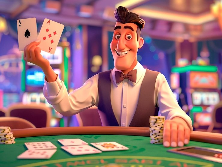 Dashboard kasino langsung apple4d menampilkan meja blackjack, roulette, dan Dragon Tiger dengan dealer